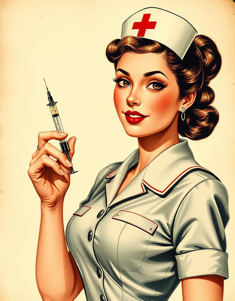 Pin-up nurse illustration